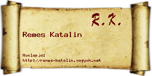Remes Katalin névjegykártya